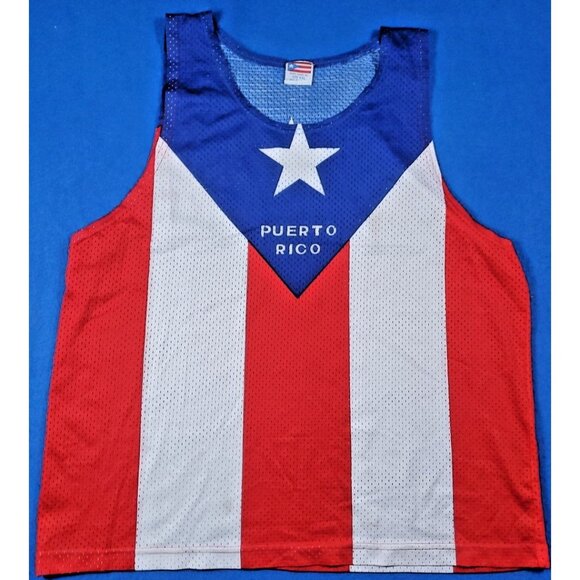 Puerto Rico Flag Tank Top Parade T-Shirt Flag on Both Sides Men's Size XXL - Picture 1 of 14